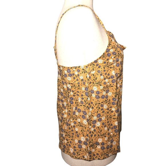 NEW ModCloth Spruced Up Summer Sleeveless Top Yellow Floral Linen Women's Size M - Picture 7 of 14